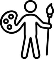 Person with Paintbrush and Color Palette for Painting Service concept as A person holding a paintbrush and color palette set against a blank background providing vector