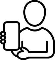 Person with Phone and Friendly Customer Support concept as A person holding a phone and providing friendly customer support set against a blank background with a vector