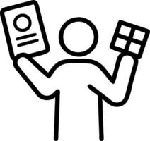 Person with Passport and Travel Documents for Travel Agency Service concept as A person holding a passport and travel documents set against a blank background pr vector