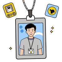 Person with smart pet collar and tech overlay symbolizing connected pet management in double exposure with copy space. concept as A person intertwined with a sma vector