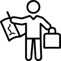 Person with Suitcase and Map for Travel Service concept as A person holding a suitcase and map set against a blank background providing space for text or graphic vector
