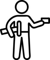 Person with Toolbelt and Blueprint for Home Improvement Service concept as A person wearing a toolbelt and holding a blueprint set against a clean background off vector