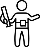 Person with Toolbelt and Blueprint for Home Improvement Service concept as A person wearing a toolbelt and holding a blueprint set against a clean background off vector
