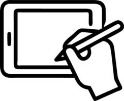 Person with Tablet and Booking System for Hospitality Service concept as A person using a tablet with a booking system set against a blank background providing s vector