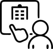 Person with Tablet and Booking System for Hospitality Service concept as A person using a tablet with a booking system set against a blank background providing s vector