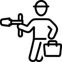 Person with Tool Kit and Pipe for Plumbing Service concept as A person holding a tool kit and a pipe set against a clean background offering ample space for text vector