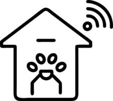 Pet Monitoring with Smart Cameras concept as A homeowner checks on their pets remotely using smart home cameras linked to their smartphone. in Photo Stock Concep vector