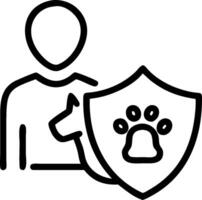 Pet Owner with Pet and Shield concept as An image of a pet owner with a pet and shield set against a dreamy background offering ample space for text or graphics vector