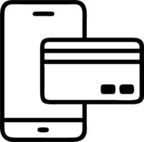 Phone and Credit Card on Table concept as A smartphone and credit card placed on a table with a clean background to provide ample space for additional elements o vector