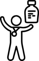 Pharmacist with a certification and a medicine bottle symbolizing pharmaceutical success with ample space for text. concept as A pharmacist holding a certificati vector