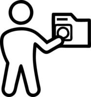 Photographer with a camera and a photo frame representing capturing moments and memory with empty space. concept as A photographer holding a camera and a photo f vector