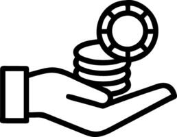 Poker player with a dealer button and a stack of poker chips representing poker gaming with blank space. concept as A poker player holding a dealer button and a vector