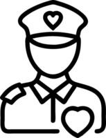 Police Officer with Badge and Heart concept as An image of a police officer with a badge and heart symbol set against a dreamy background offering ample space fo vector