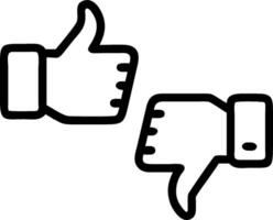 Positive feedback and negative feedback symbols symbolizing acceptance and rejection with ample space for text. concept as Positive feedback and negative feedbac vector