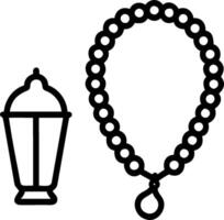 Prayer beads and lantern symbol with copy space for website banners concept as A sleek prayer beads and lantern symbol with generous copy space suitable for crea vector
