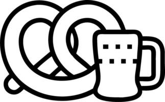 Pretzel and Beer Stein concept as A traditional pretzel with a beer stein and ample copy space symbolizing the iconic snacks and drinks of Oktoberfest. in Photo vector