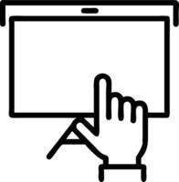 Presentation screen and pointing hand illustration with space for text and graphics concept as An illustrative presentation screen and pointing hand design featu vector