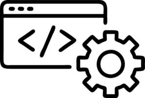 Programming interface and algorithm icon with copy space for coding tools concept as A programming tools oriented interface and algorithm icon with ample copy sp vector