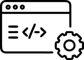 Programming interface and algorithm icon with copy space for coding tools concept as A programming tools oriented interface and algorithm icon with ample copy sp vector