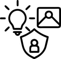 Protecting Intellectual Property concept as Strategies implemented to protect intellectual property and ensure privacy and security of creative assets. in Photo vector
