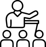 Public Speaking Mastery concept as An individual attends a workshop to master public speaking skills enhancing their communication and leadership abilities. in P vector