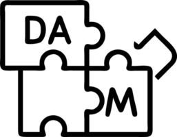 Puzzle Pieces with DMA Letters concept as A logo incorporating puzzle pieces and DMA text representing comprehensive data management suitable for T shirt desig vector