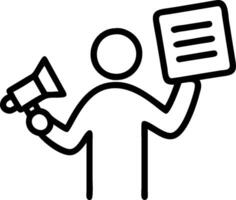 Public Relations with Microphone and Notes concept as A public relations specialist holding a microphone and notes set against a whimsical background offering am vector