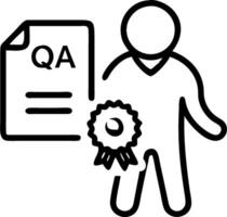 QA Manager with Process Map and Certificate concept as An image of a QA manager with a process map and certificate set against a whimsical background offering am vector