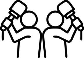 Public Relations Team with Microphones and Press Releases concept as A public relations team holding microphones and reviewing press releases set against a whims vector