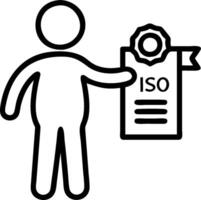 Quality Assurance Manager with ISO Certificate and QA Report concept as A quality assurance manager holding an ISO certificate and a QA report set against a whim vector
