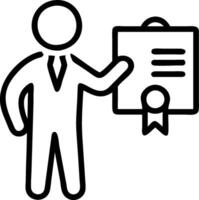 Quality Manager with Checklist and Certificate concept as An image of a quality manager with a checklist and certificate set against a whimsical background offer vector