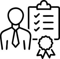 Quality Manager with Checklist and Certificate concept as An image of a quality manager with a checklist and certificate set against a whimsical background offer vector