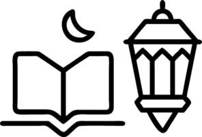 Quran and lantern icon with copy space for infographics concept as An infographic ready Quran and lantern icon with copy space designed to convey religious pract vector