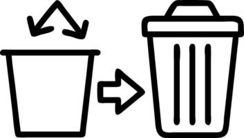 Recycling bin and a trash can symbolizing recycling and waste with room for writing. concept as A recycling bin and a trash can representing the dos of recycling vector