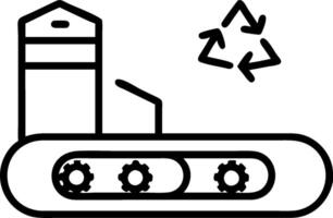 Recycling plant and a conveyor belt symbolizing waste management with ample space for text. concept as A recycling plant and a conveyor belt representing efficie vector