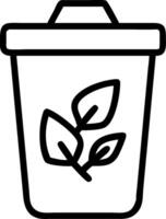 Recycling bin and a green leaf symbolizing eco friendly practices with ample space for text. concept as A recycling bin and a green leaf representing eco friendl vector