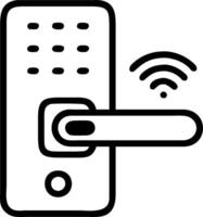 Remote Home Access via Smart Locks concept as Accessing home remotely via smart locks that offer security and convenience through a smartphone app. in Photo Stoc vector