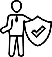 Risk Manager with Risk Assessment and Shield concept as An image of a risk manager with a risk assessment and shield set against a whimsical background offering vector