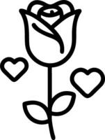 Rose and heart icon with copy space for romantic messages concept as An artistic rendering of a rose and heart icon with spacious copy space suitable for romanti vector