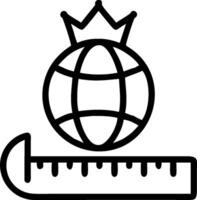Ruler with Crown and Globe concept as An image of a ruler with a crown and globe set against a dreamy background offering ample space for text or graphics symbol vector