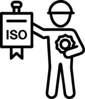 Safety Engineer with ISO Certificate and Compliance Documentation concept as A safety engineer holding an ISO certificate and compliance documentation set agains vector
