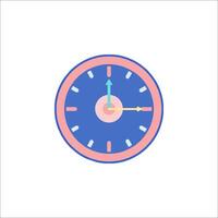 A clock icon with a blue and pink face vector