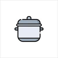 A pot with a lid on a white background vector