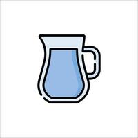 A pitcher of water with a blue lid on a white background vector