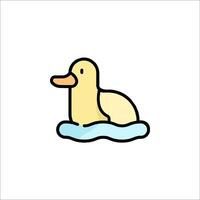 A duck floating in the water on a white background vector