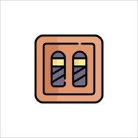 A pair of scissors icon in a square vector