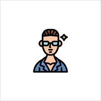A man with glasses and a beard icon vector