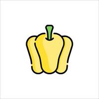 A yellow pepper icon on a white background vector