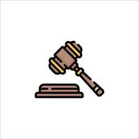A judge's gavel icon on a white background vector