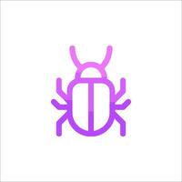A purple bug icon on a white background vector